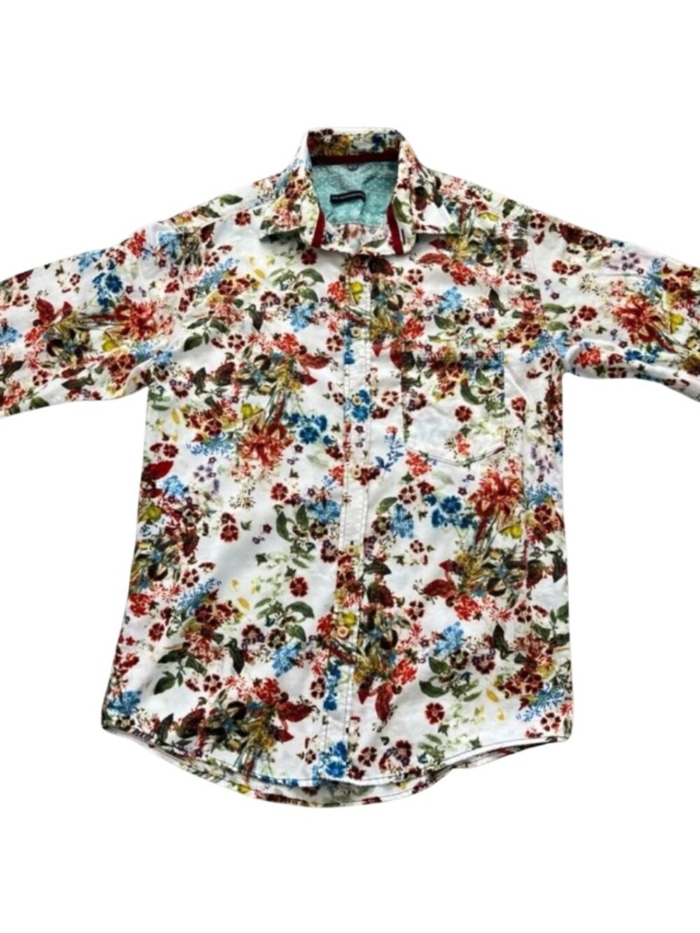 Luchiano Visconti Uomo Limited Edition Multi-Color Floral Button-Down Shirt - S